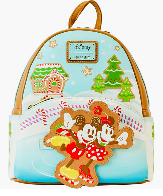 Disney Mickey and Minnie Ice Skating Holiday (Gingerbread Scented) Mini Backpack