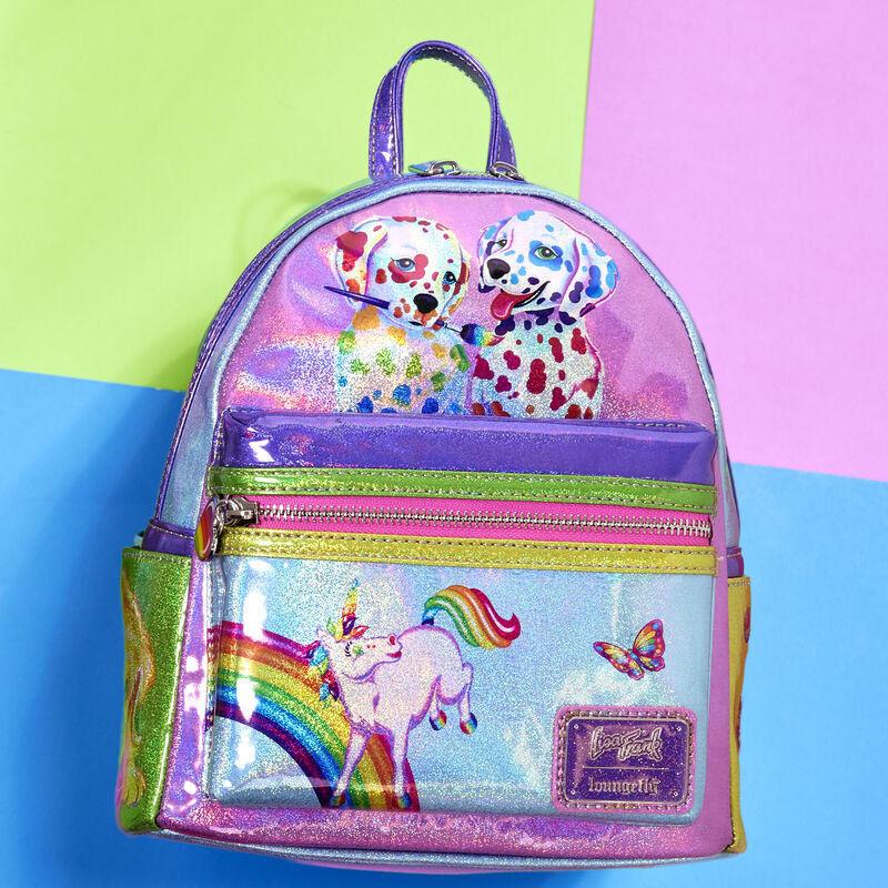 Lisa Frank Holographic Glitter Color Block Mini Backpack