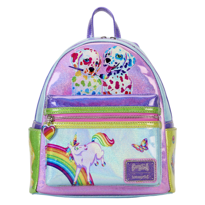 Lisa Frank Holographic Glitter Color Block Mini Backpack