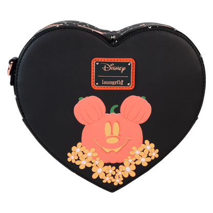 Mickey & Minnie Floral Ghost Figural Heart Glow Crossbody Bag