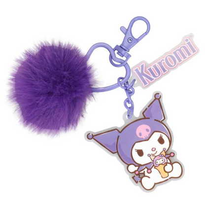 Kuromi Multi-Charm & Pom Pom Keychain (PRE-ORDER)