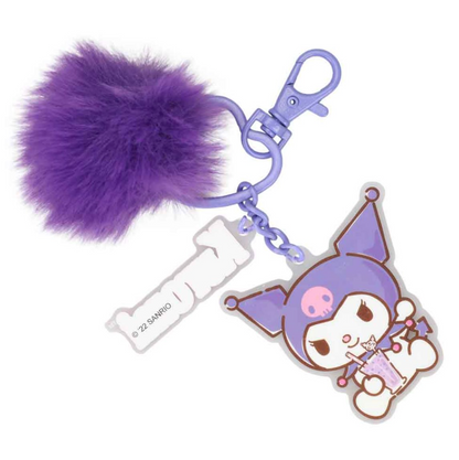 Kuromi Multi-Charm & Pom Pom Keychain (PRE-ORDER)