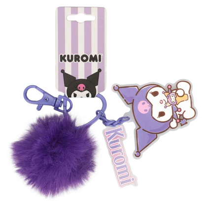 Kuromi Multi-Charm & Pom Pom Keychain (PRE-ORDER)