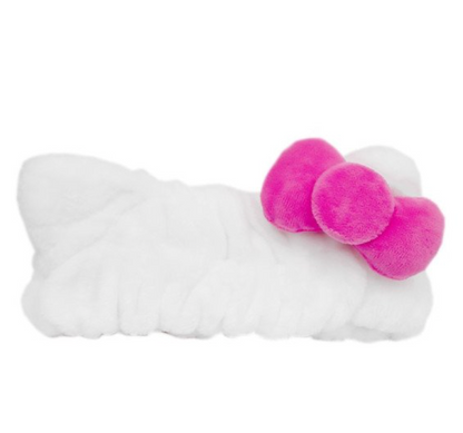 Hello Kitty Plush Spa Headband with Hot Pink Signature Bow - (PRE-ORDER)