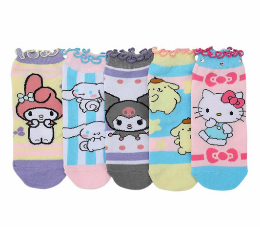 Hello Kitty & Friends 5 Pair Ankle Socks (PRE-ORDER)