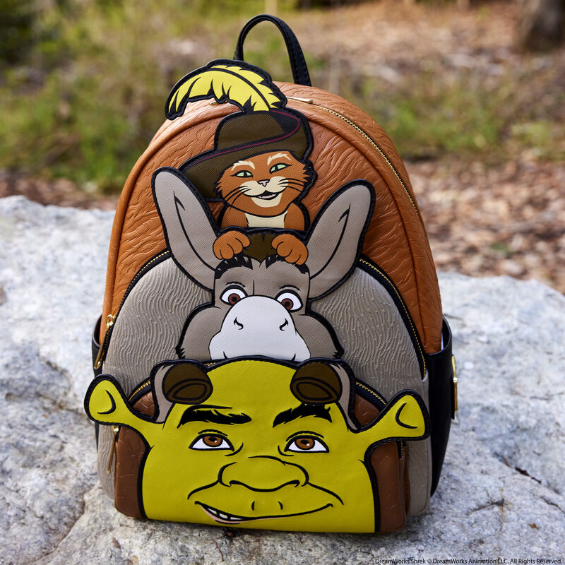 Shrek, Donkey, & Puss in Boots Trio Triple Pocket Mini Backpack