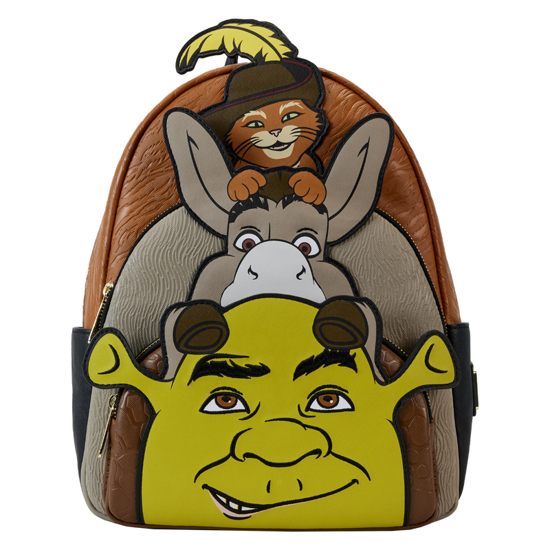 Shrek, Donkey, & Puss in Boots Trio Triple Pocket Mini Backpack