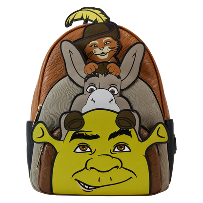 Shrek, Donkey, & Puss in Boots Trio Triple Pocket Mini Backpack