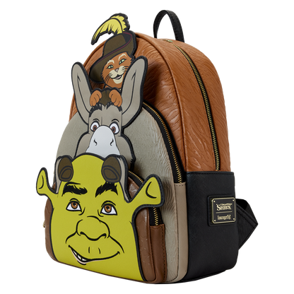 Shrek, Donkey, & Puss in Boots Trio Triple Pocket Mini Backpack