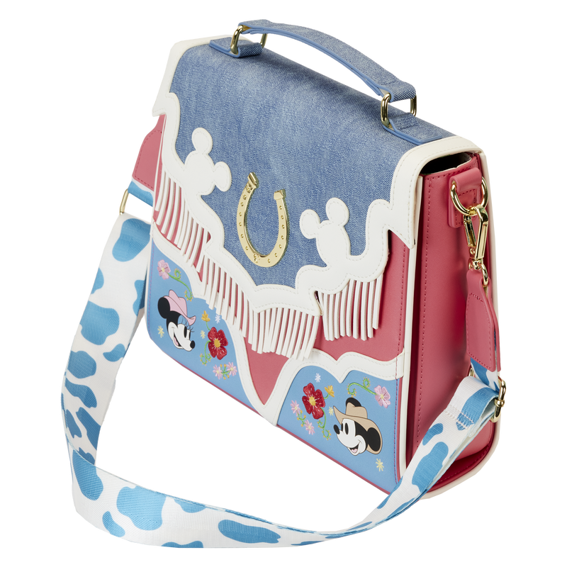 Disney Western Mickey and Minnie Fringe Crossbody Bag