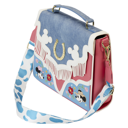 Disney Western Mickey and Minnie Fringe Crossbody Bag