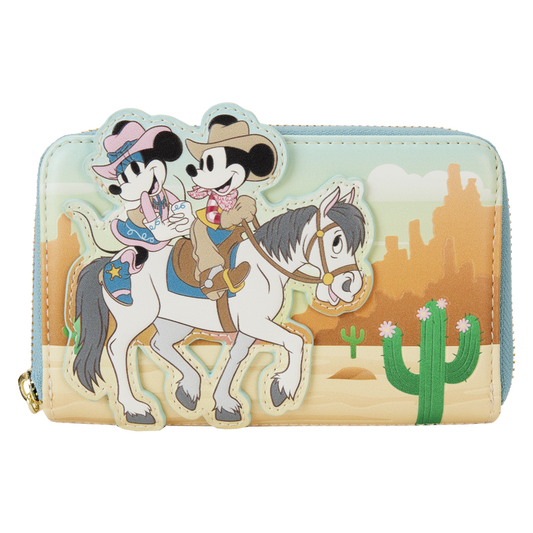 Western Mickey & Minnie Zip Around Wallet