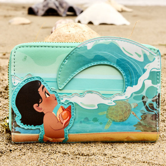 Young Moana Ocean Waves Zip Around Wallet