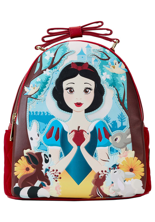 Snow White Classic Apple Quilted Velvet Mini Backpack